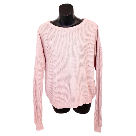 Brandy Melville One Size OS Light Blush Pink Ollie Long Sleeve Sweater Oversized - Picture 4 of 7